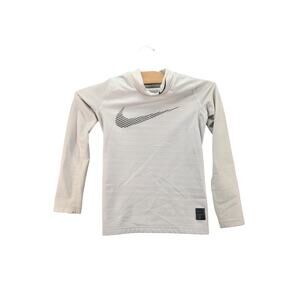Boys Nike Pro Dri-Fit Fitted Shirt Size M White Athletic Swoosh Logo